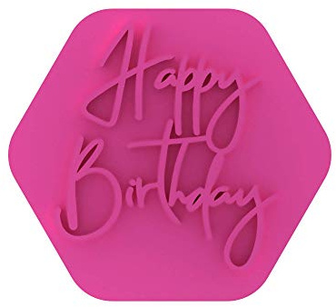 LissieLou Happy Birthday Cookie Stamp Icing Fondant Embosser for Birthday Celebrations