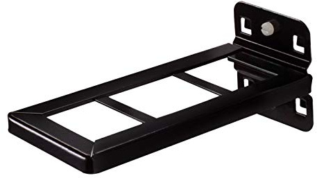 ADB Lochwand Halter Werkzeughalter pulverbeschichtet 3-fach unterteilt 150x55 mm Lochwandhaken, Farbe (RAL):Tiefschwarz (RAL 9005)