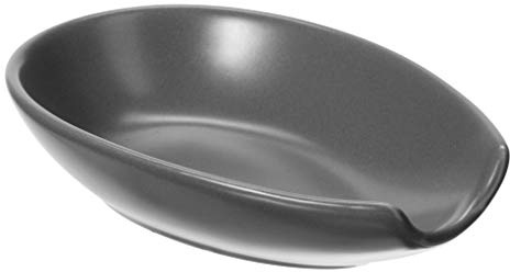 OGGI Spooner Ceramic Spoon Rest- Spoon Rest for Stove Top, Spoon Holder for Countertop, Kitchen Decor for Counter, Coffee Bar Accessories, Gray