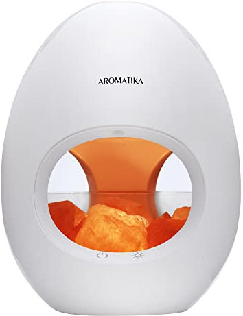 Diffuseur Electrique Ultrasonique des Huiles Essentiellesavec de Sel Rose et Led Light - 250ml/6 Heures - Lampe Diffuseur d'Arôme de Sel de l'Himalaya - Humidificateur et Ioniseur - Lampe de sel Rose