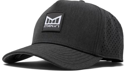 melin Odysea Stacked Hydro, Heather Charcoal, Mens Performance Snapback Hat