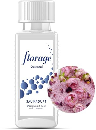 Florage 100ml Saunaaufguss ORIENTAL - 50 Jahre Erfahrung als deutsche Duftmanufaktur, hochergiebiges Aufgussmittel für die Sauna, viele Aufguss Düfte, vegan und ohne Tierversuche, auch als Set