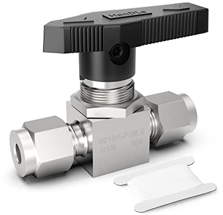 TAISHER 1PCS 304 Stainless Steel Compression Valve, 1/4 Tube OD x 1/4 Tube OD Straight Adapter