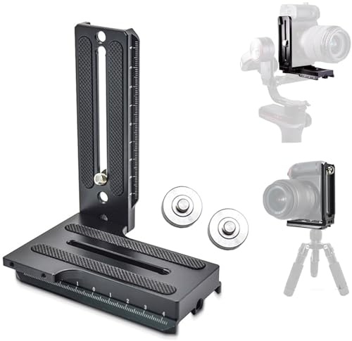 HAFOKO Aluminium L Vertical Horizontal Commutation Gérer Caméra Plaque de Dégagement Rapide Compatibilité pour Zhiyun Crane 2/Crane 3 Gimbal Stabilisateur Trépied