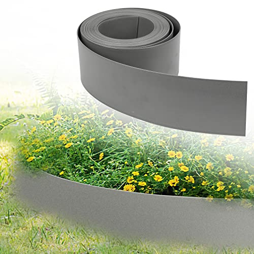 Yakimz M-CT7296-1 Bordure de pelouse en plastique - Bordure de jardin élastique - Bordure profilée - Pour allées de jardin - Longueur : 25 m, hauteur : 14 cm - Gris