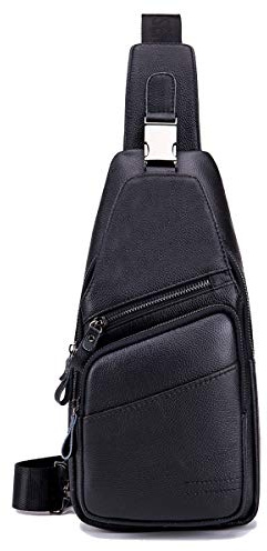 MANNUOSI Herren Schultertaschen Freizeit Fashion Echtleder Crossbody Tasche