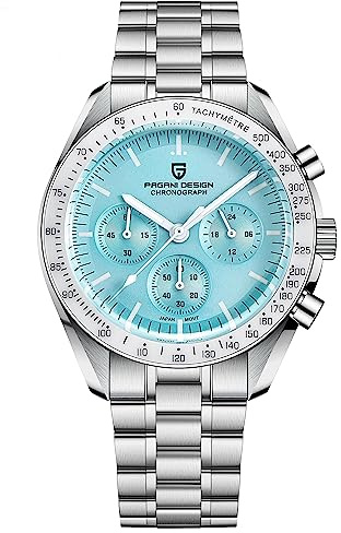 Pagani Design 1701 Montre à Quartz pour Hommes. Chronographe Professionnel, Mouvement Japonais VK63, étanche à 100 mètres, Bracelet en Acier Inoxydable, Verre Saphir Montre