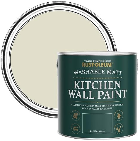 Rust-Oleum abwaschbare matte, geruchsarme beige Küchenwandfarbe - Hafermilch 2,5 Litres