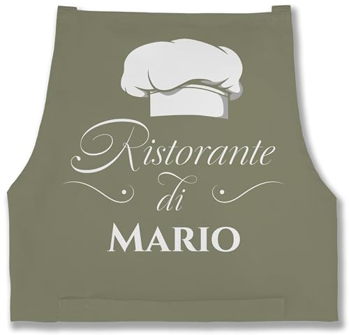 Geschenk mit Namen personalisiert by Shirtracer - Schürze - Pizzaschürze Erwachsene - Ristorante di Name | Geschenk Pizza Zubehör | Pizzabäcker I Pizza Fan