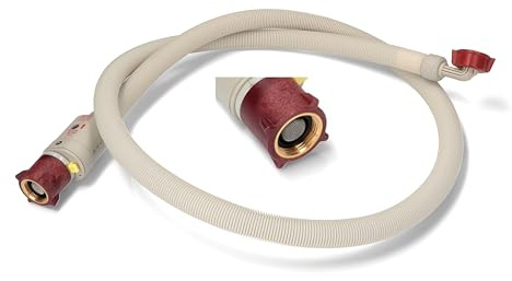 Tubo Aquastop 1,7 m Lavadora Lavavajillas con férula de latón 3/4 máx. 90°C 0,2-10 bar con válvula de seguridad y microfiltro inoxidable