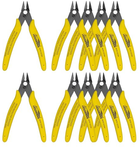 HOUSERAN Cortadores de descarga, paquete de 10, alicates de corte micro empotrado de 5 pulgadas con resorte, pinzas de corte lateral, mini cortadores de alambre, cortadores de alambre modelo,