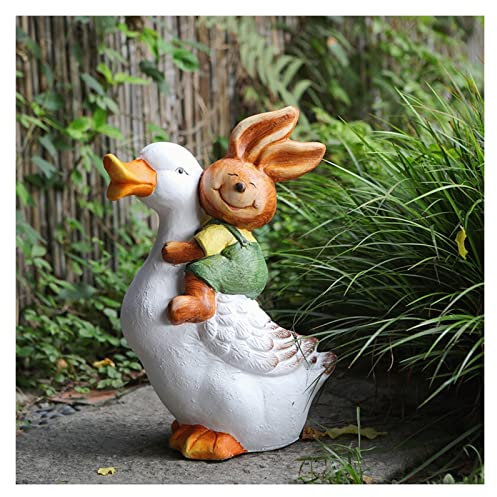 Shihan-2015 Gartendekoration Gartenskulpturen Kreative Kaninchen Reiten Ente Ornamente Oberen Boden Balkon Hof Garten Außen Layout Boden Garten Landschaft Dekoration Garten-Skulptur