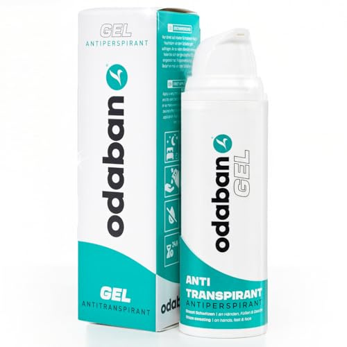 odaban® Antitranspirant Gel 50 ml gegen schwitzige Hände, Schweißfüße und Schwitzen im Gesicht | gegen Achselgeruch | gegen starkes Schwitzen am Kopf | duftneutral