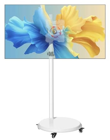 IONQXIDLD Support pivotant de Levage de Chariot Mobile sur Pied de télévision Verticale Blanc Pur Support de Moniteur de 17 à 43 Pouces