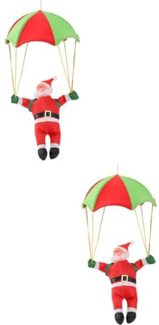 OUNONA 2 Stück Weihnachtsdekorationen 3D-Ornamente Aus Stoff Fallschirm-weihnachtsmann-Spielzeug Rot 30 cm Heim- Und Bürodekor Für Jungen Und Mädchen