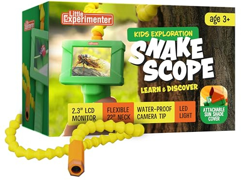 Borescope Snake Scope Camera with Light for Kids, Rechargeable Outdoor Educational STEM Toys, Gifts for 5 Year Old Boy, Nature Activities, Best Gift for Boys, Girls Ages 4 5 6 7 8 9 10 11 Years Old