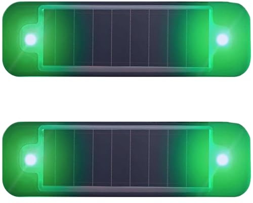 DINOWIN Solar Simulierter Autoalarm Auto simulierter Dummy Alarm LED Licht alarmanlage attrappe Blinklampe für Auto Motorrad Blinklichter (Grün)
