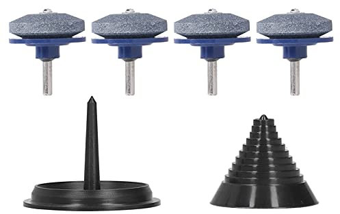 Rasenmäher-Messerschärfer, Rasenmäher-Messerschärfer-Werkzeug mit Ausgewogenem Design, Schleifstein und Stahlmaterial, 5er-Set für Elektrische Bohrmaschinen und Handbohrmaschinen