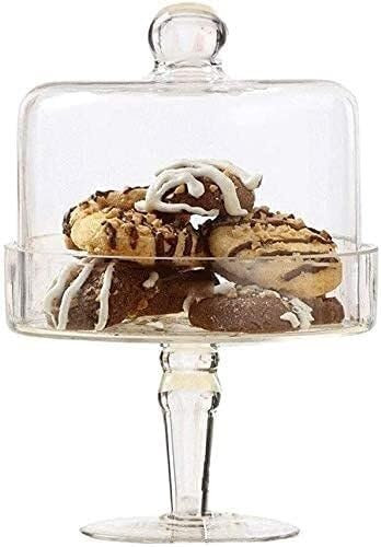 JvFbjLF Kuchenkuppel-Set, Glas-Kuchenständer mit Deckel, Hotel-Restaurant, Brotteller, Hochzeitsbankett, Dessert, Tischdekoration, Tablett(14 * 20.5CM)