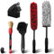 YeewayVeh Car Wheel Brush Kit, 5PCS Bendable Wheel Cleaning Brush and Microfiber Rim Cleaner Brush, Tire Dressing Applicator and Car Detailing Brush for Wheel Care and Cleaning Kit, Red
