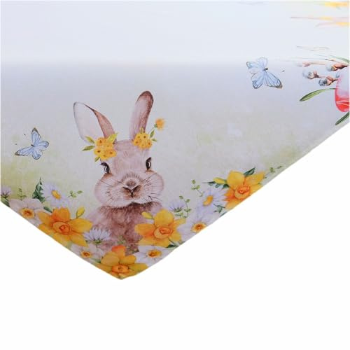 texpot Tischdecke 85 x 85 cm mit Druck Osterhase Osterglocken Ostern Frühling