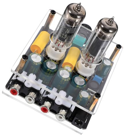 DOITOOL Vacuum Tube Preamplifier for Record Player with Portable Pre-amp Function and Glass Pcb Material Suitable for Modern Home Decor and DIY Home Theater Systems
