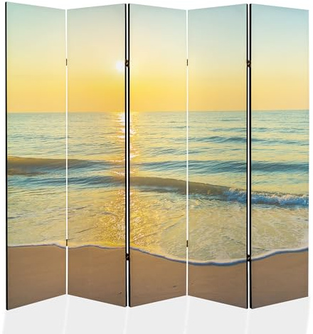 framed concept - Paravent Raumteiler Holz 225x172 cm, 5-teilig einseitig, Sichtschutzwand
