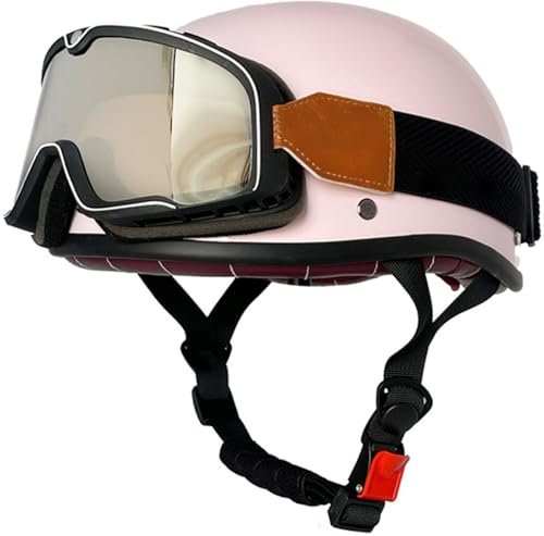 Casco Scodella Portatile Mezzi Caschi Jet Mezzo, Caschi Da Motociclista Vintage Caschi Cromwell, Caschi Casco A Scodella Scooter Motorino ECE/DOT Omologato Mezzo Elmetto Da Moto 3,L