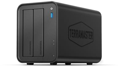 TERRAMASTER F2-425 2-Bay NAS Storage - Intel x86 Quad-Core CPU, 4GB RAM, 2.5GbE LAN, Network Attached Storage Multimedia Server for Home Users (Diskless)