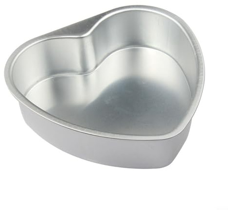 Heart Shaped Cake Pan Aluminium Alloy Non-Stick Baking Tin with Loose Base for Chocolate Birthday Wedding Anniversary Cakes Kitchen Baking 3 5 6 8 10 Inch Size Options Silver(8in)