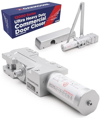Ultra Heavy Duty Commercial Door Closer, Automatic Self Closing Door Hinges, ADA UL Grade 1-6 Listed, Door Closers Commercial High Traffic, Auto Door Closer, Hydraulic Spring Soft Close (Silver)