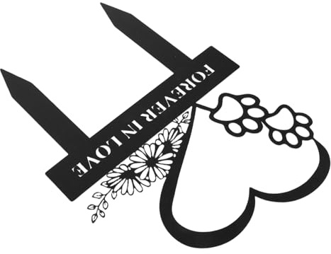 UPKOCH Plaque Commémorative pour Chien Piquet Funéraire Métallique Étanche Stèle Mémorial pour Animaux De Compagnie De Jardin Extérieur