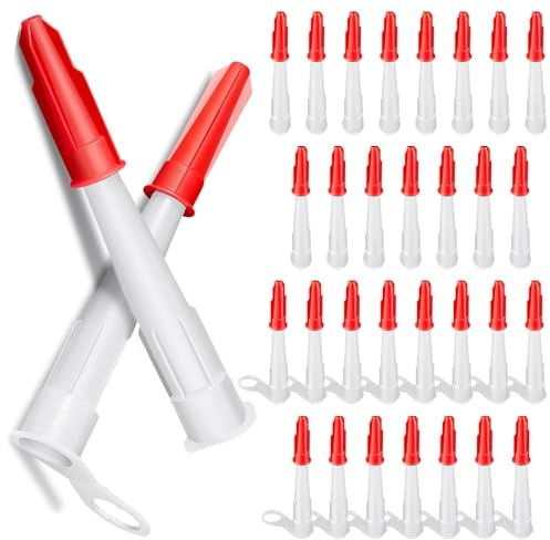 TRKETK 60 Pezzi Ugelli in Silicone, Ugelli per Calafataggio Cartuccia Ugelli Tappi di Ricambio Beccucci per Cartuccia in Silicone per il Sigillo di Finitura Della Cucina del Bagno