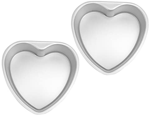 SAFIGLE 2 pezzi Teglia Cuore per Torte in Alluminio Antiaderente Stampi Cuore per Dolci Facili da Sformare e Pulire per Casa e Laboratorio Professionale