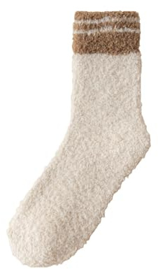 Generiska strumpor dam 38 jul mjuk plysch – fluffiga sovstrumpor varmt material sneakers strumpor roliga, Beige, one size