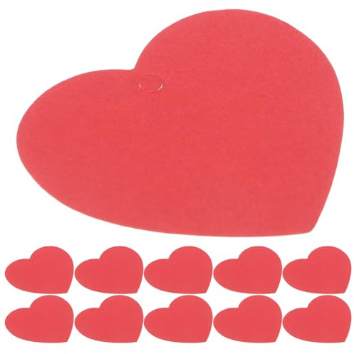 MOTHNUR 100 Stück Rote Herzförmige Papieranhänger Selbstgemacht Geschenketiketten aus Dickem Papier Vielseitige Herz Geschenkanhänger für Valentinstag Hochzeit und Partydekorationen