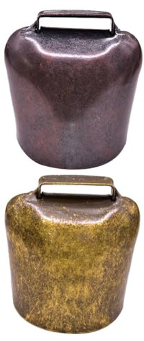 HOMSFOU Campanelli per Animali da Allevamento in Ferro Spesso, 2 Pezzi Medio 37g, Campane Anti-smarrimento per Mucche Pecore e Cavalli, Accessori per Fattoria Suono Nitido e Ornamento