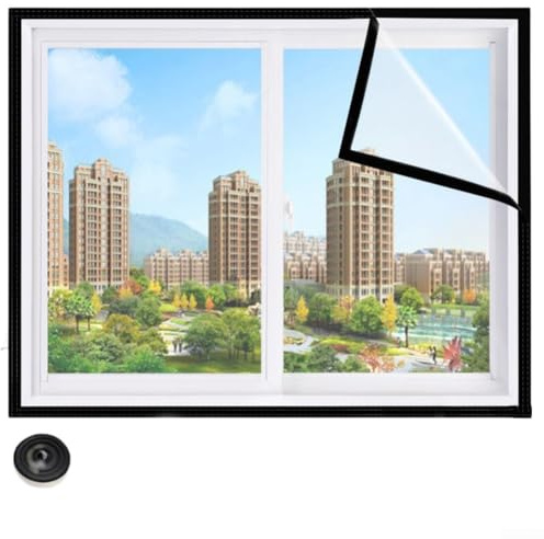 Comgooldool Film isolant thermique coupe-vent pour fenêtre – Matériau PE transparent, réutilisable, facile à appliquer et sans laisser de résidus, 120 x 200 cm/120 x 150 cm – Bouchon de porte d'hiver