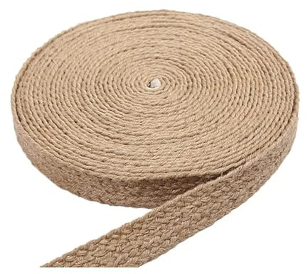 Spago Juta Corde di iuta intrecciate piatte, nastri, macramè, fatti a mano, fai da te, materiali for artigianato, corda canapa, spago for decorazioni for la casa(1.5cmx10m)