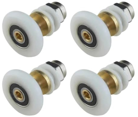 Rouleaux de porte douche en nylon et laiton | Roues de porte coulissante 20/23/25/27/28 mm for verre de douche(27mm)