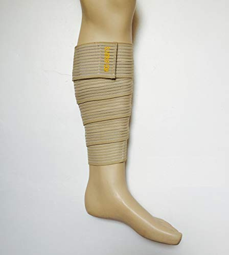Bande Bandelette Sangle Bandage Strapping Elastique - Compression Contention Maintien Support Attelle Orthese - (BANDE MOLLET PEAU 180x7,5 cm)