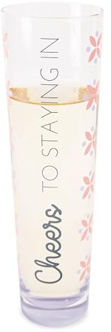 Pavilion Gift company 66516 Cheers to Staying in – Home Girl - Flute da champagne senza stelo, 226,8 g, argento