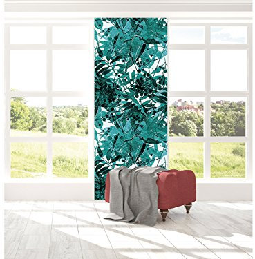 Vertikale Bordüre selbstklebend Vinyl und Tapete Vintage Vegetation Grün | Vertikale Bordüre für Wände | Vinyl Deko | Bordüre | verschiedene Größen | Tapeten | Dekoration für Esszimmer, Wohnzimmer,