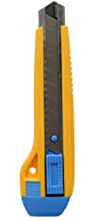 Alevar Taglierino Cutter Professionale con Lama a Spezzare da 18 mm e 2 Lame di Ricambio, Guida in Acciaio e Blocca Lama a Scatto, Confezione da 24 Pezzi