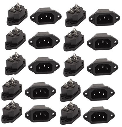 Aexit 20Pcs AC250V 10A-Stecker 3 Klemmen Panel C14 Power Adapter-Anschluss (664e68806c089588d979306b49d25338)