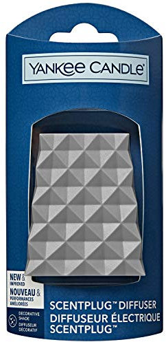 Yankee Candle ScentPlug Diffuser | Plug In Air Freshener Base | Silver Faceted Decorative Shade | UK 3 Pin Plug