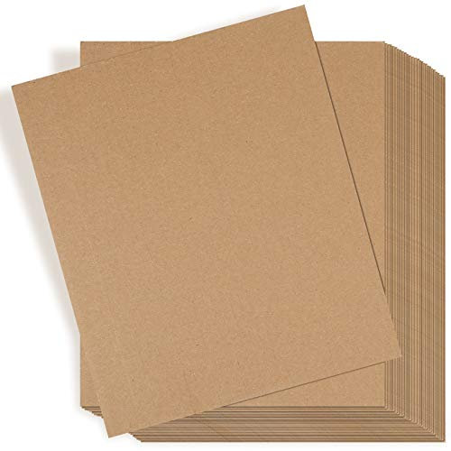 Zonon 50 Pack Corrugated Cardboard Sheets, 3 mm Flat, 11 x 8.7 Inch, Brown