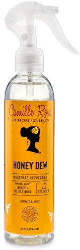 Camille Rose Curl and Detangler Spray – Liquid Moisture Refresher Spray with Honey, Nettle and Rice Water, Sweet Dew Scent, 8 FL Oz