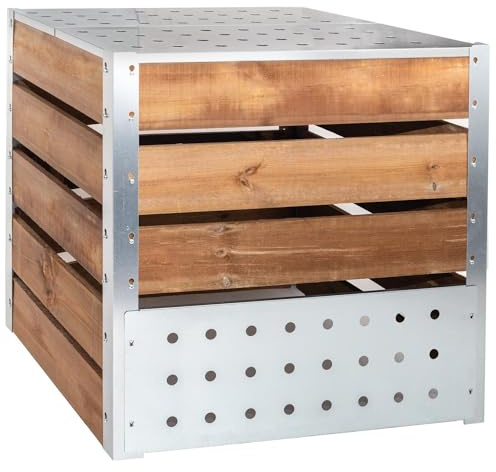 Composteur de Jardin 700L – Bois de Sapin Classe 3 & Acier galvanisé