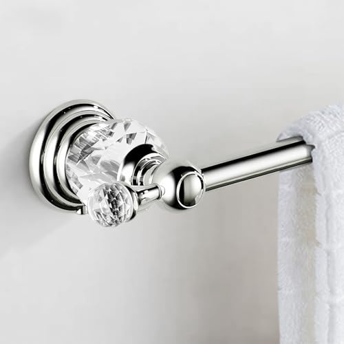 WOLIBEER Crystal Towel Bar,Chrome Towel Holder Adjustable Towel Rack Rod Expandable Stainless Steel Bathroom Accessories Wall Mounted